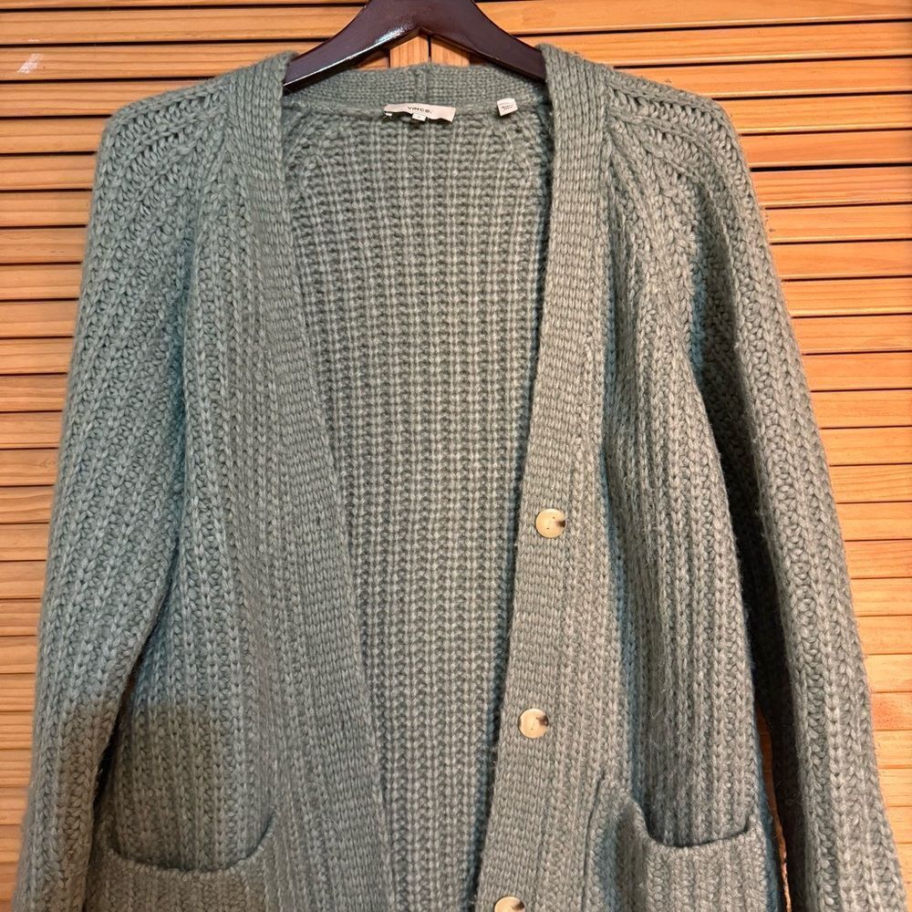 Vince Olive Alpaca Knit cardigan size medium - Picture 2 of 6